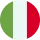 Icon of the Italian flag forming a heart shape with a circular white background.